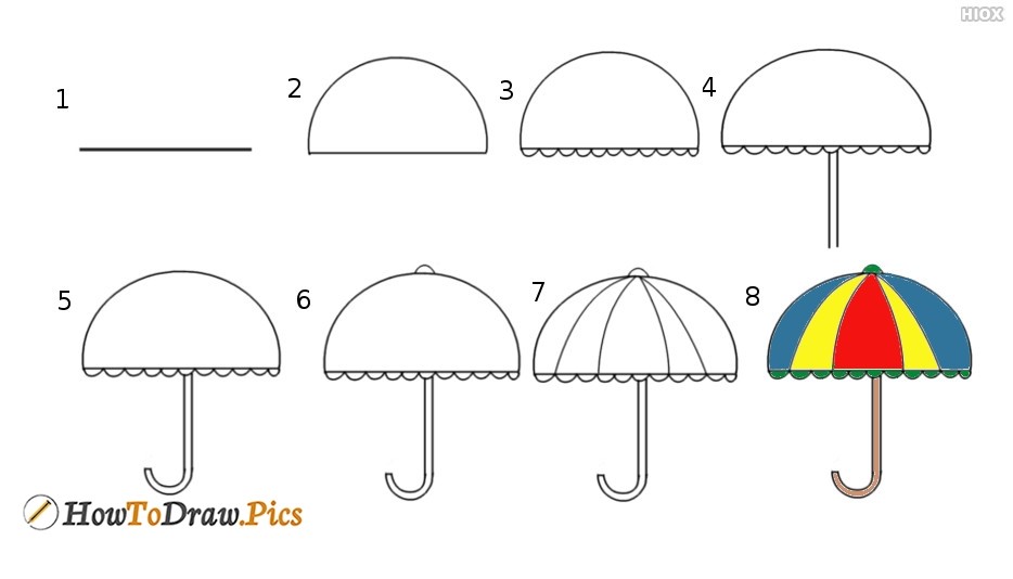 How to draw Umbrella idea 6