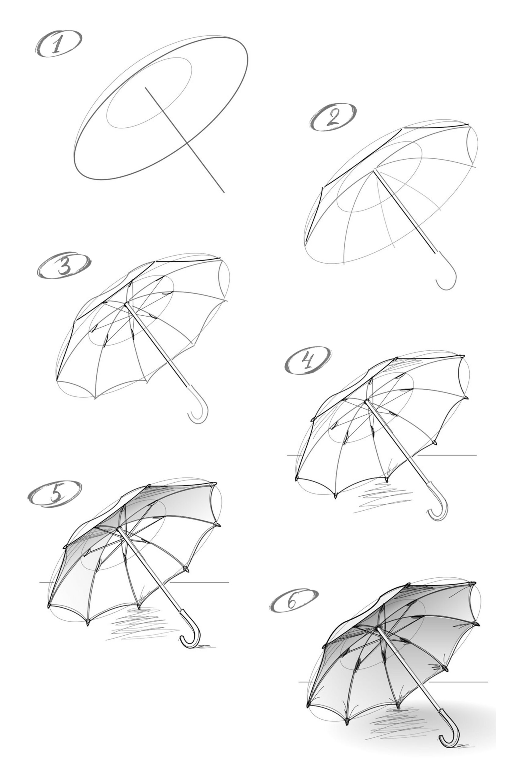 How to draw Umbrella idea 7