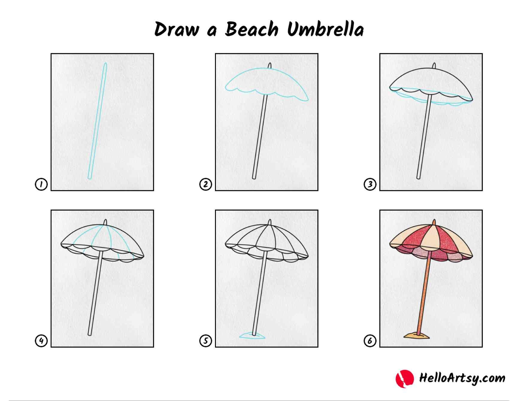 How to draw Umbrella idea 8