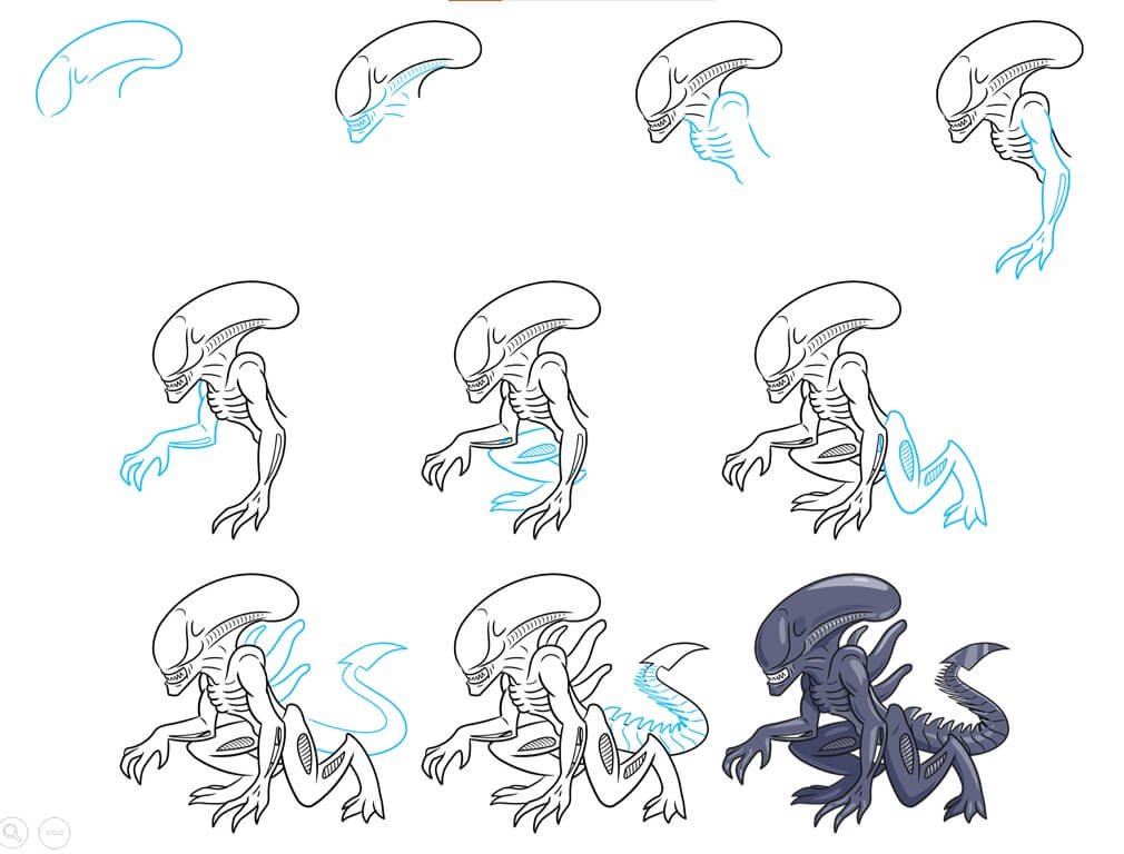 How to draw Xenomorph Alien