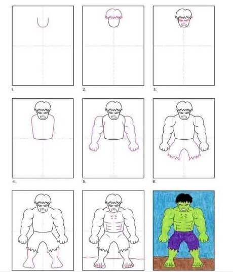How to draw Animated hulk
