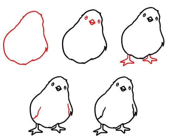 How to draw Baby chicken