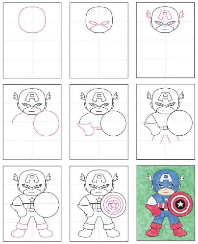How to draw Captain America is simple