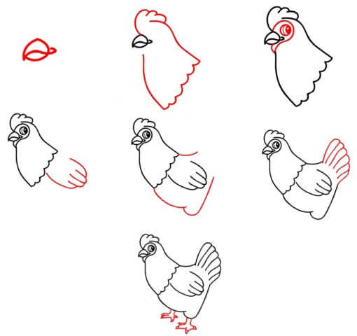 How to draw Cartoon chicken