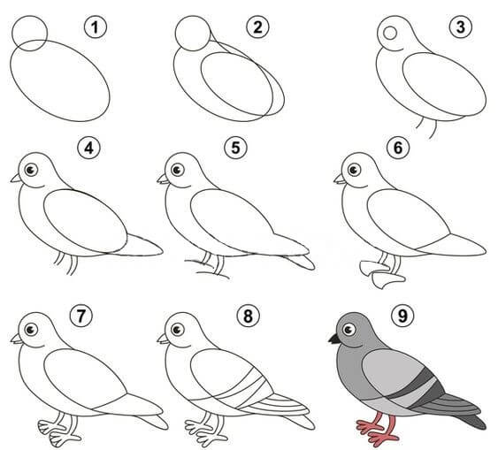 Cartoon dove 2 Drawing Ideas