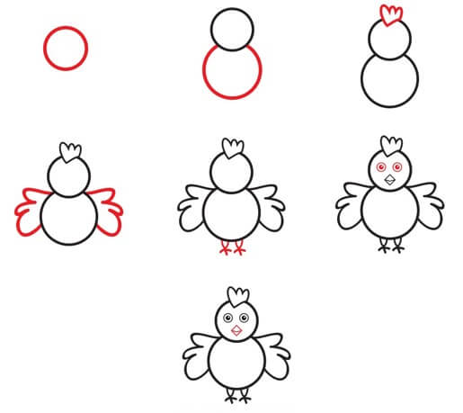 How to draw Chicken for kid
