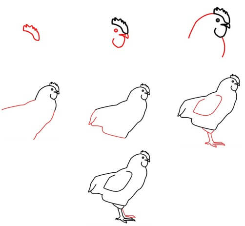 Chiken simple Drawing Ideas