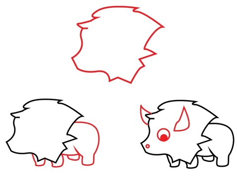 How to draw Cute buffalo