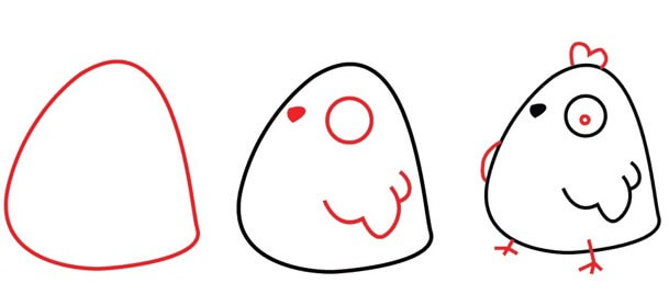 How to draw Cute chicken
