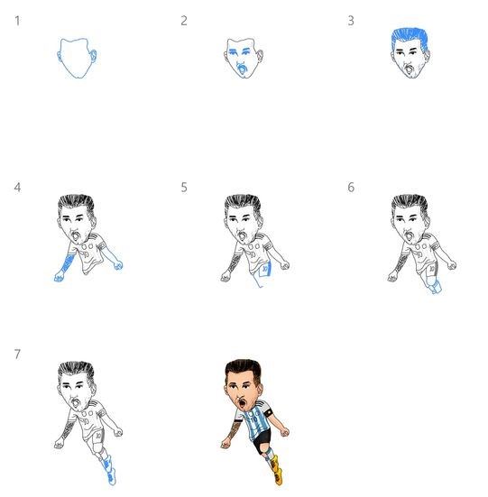 How to draw Messi Celebration 5