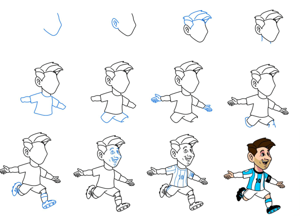 How to draw Messi cute 2