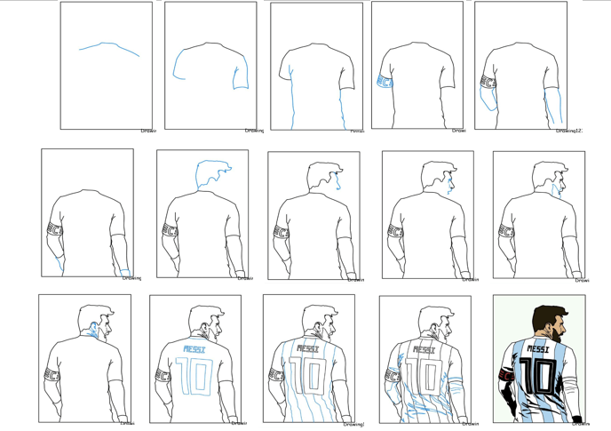 How to draw Messi’s back