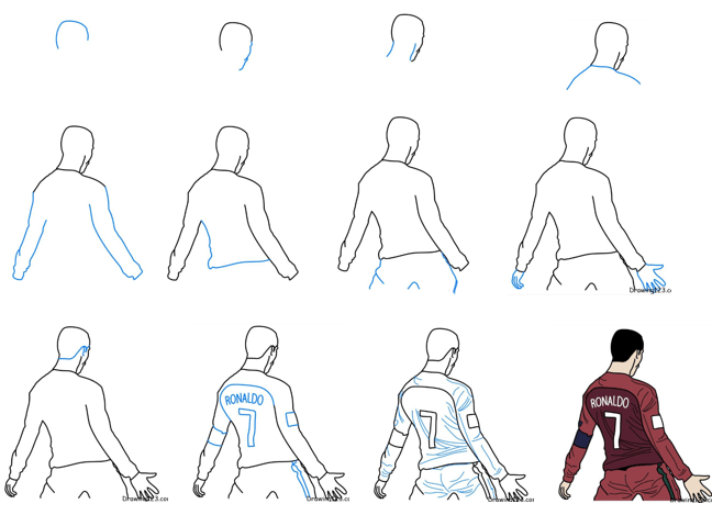 How to draw Ronaldo celebration 2