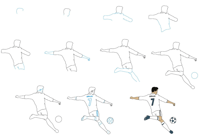 How to draw Ronaldo shoot