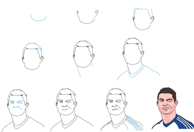 How to draw Ronaldo smile 2
