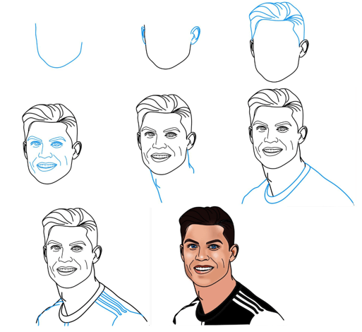 How to draw Ronaldo Smile