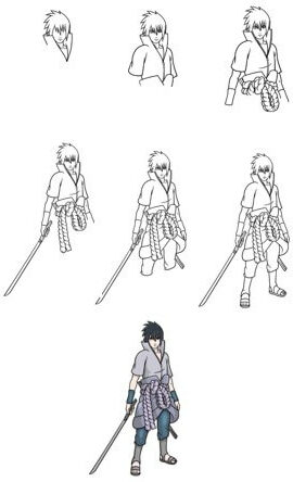 How to draw Sasuke is cool