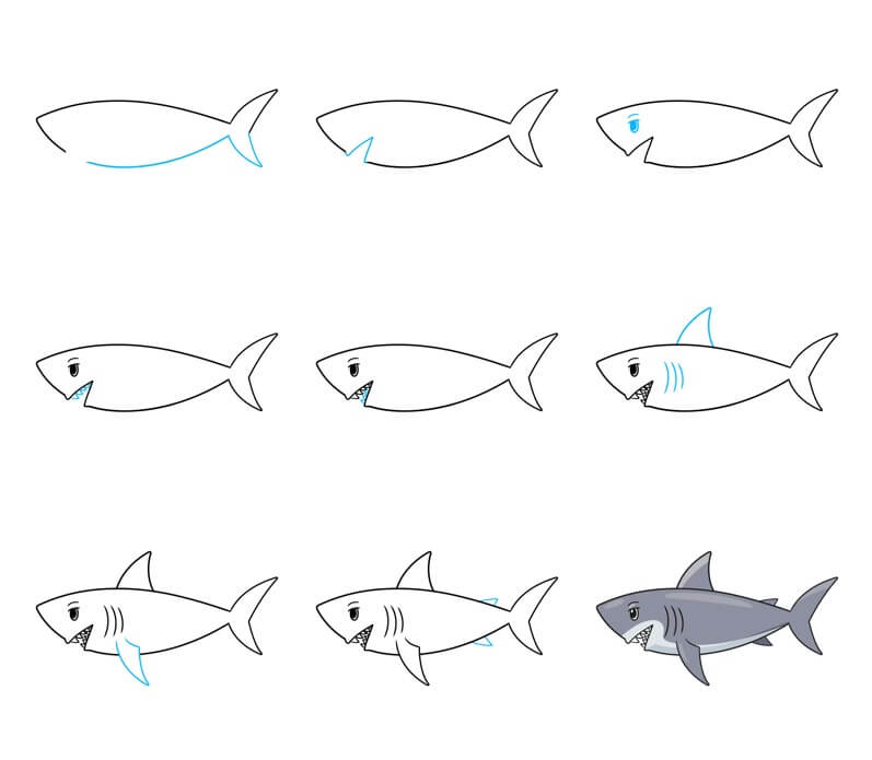 Shark idea (21) Drawing Ideas