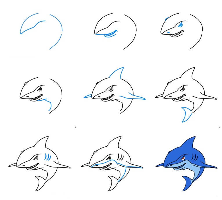 Shark idea (23) Drawing Ideas