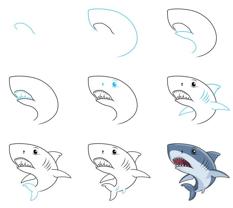Shark idea (29) Drawing Ideas