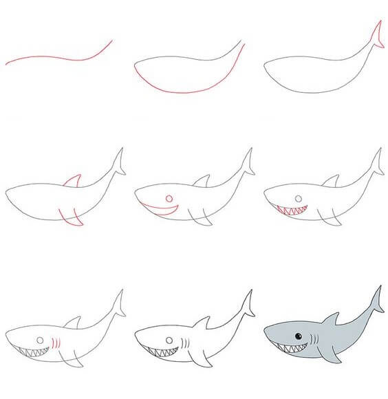 Shark idea (7) Drawing Ideas