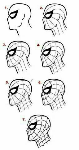 How to draw Spider man head 2