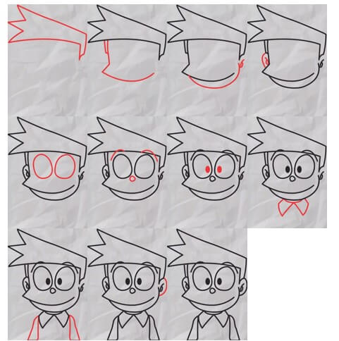 How to draw Suneo simple