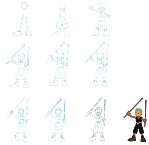 Zoro as a child Drawing Ideas