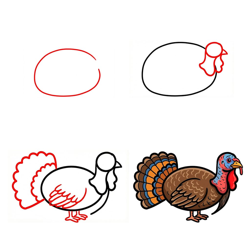 A magnificent turkey Drawing Ideas