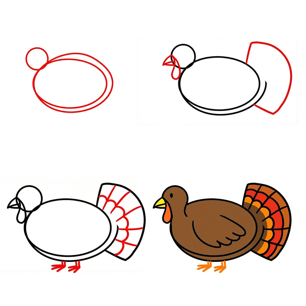 Basic of turkey Drawing Ideas