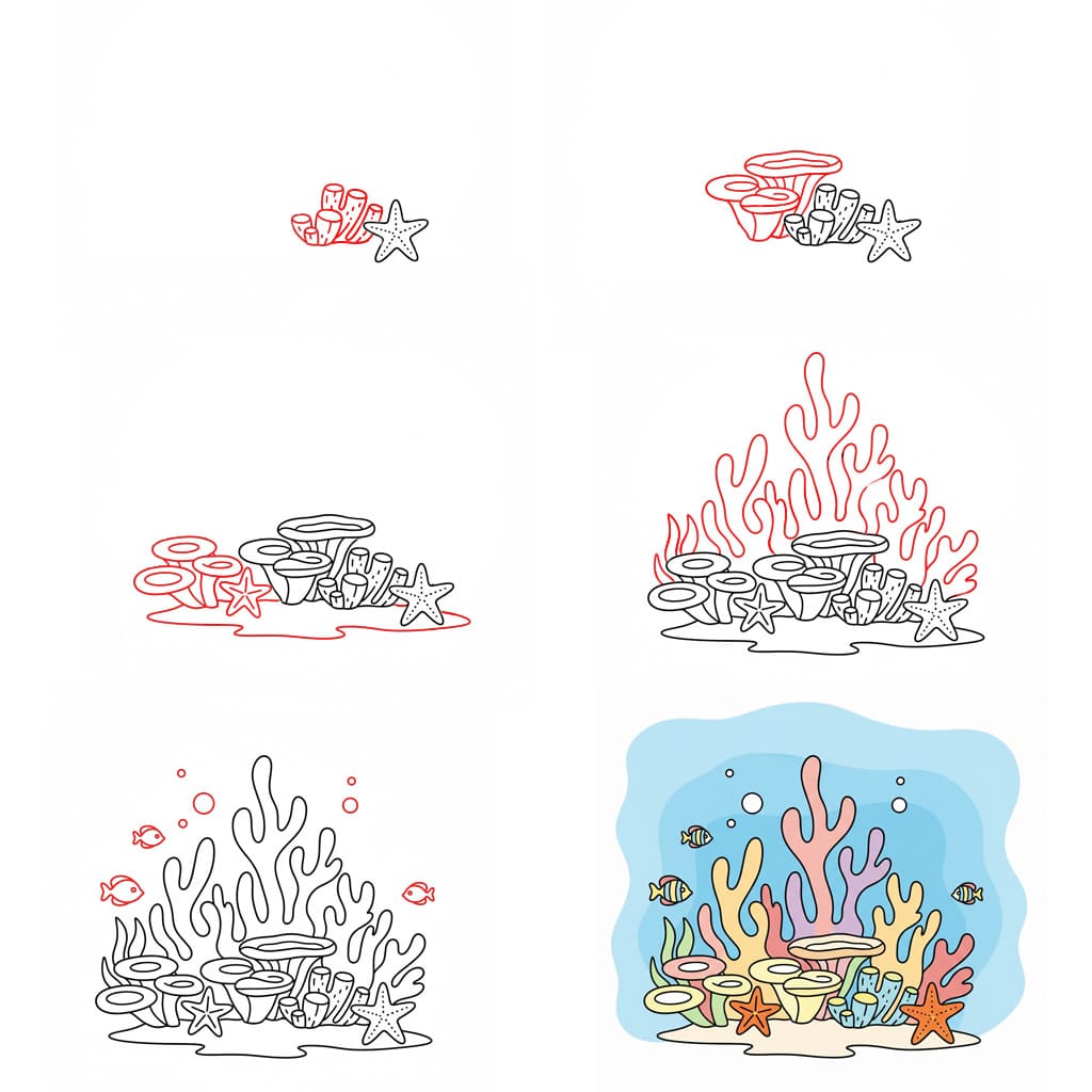 Beautiful Coral Drawing Ideas