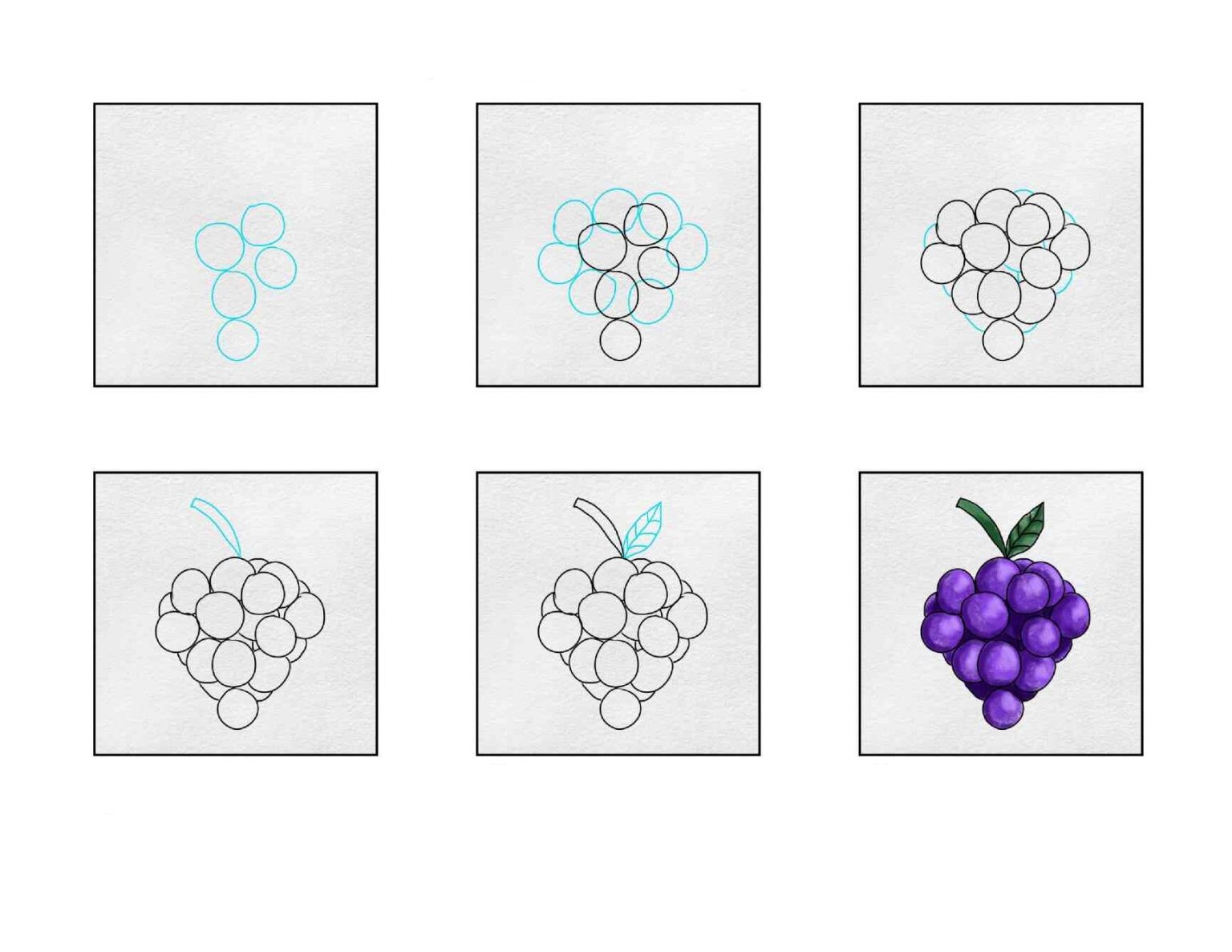 How to draw Bunch of grapes idea (2)