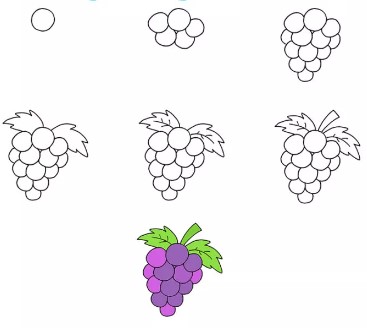 How to draw Bunch of grapes idea (4)