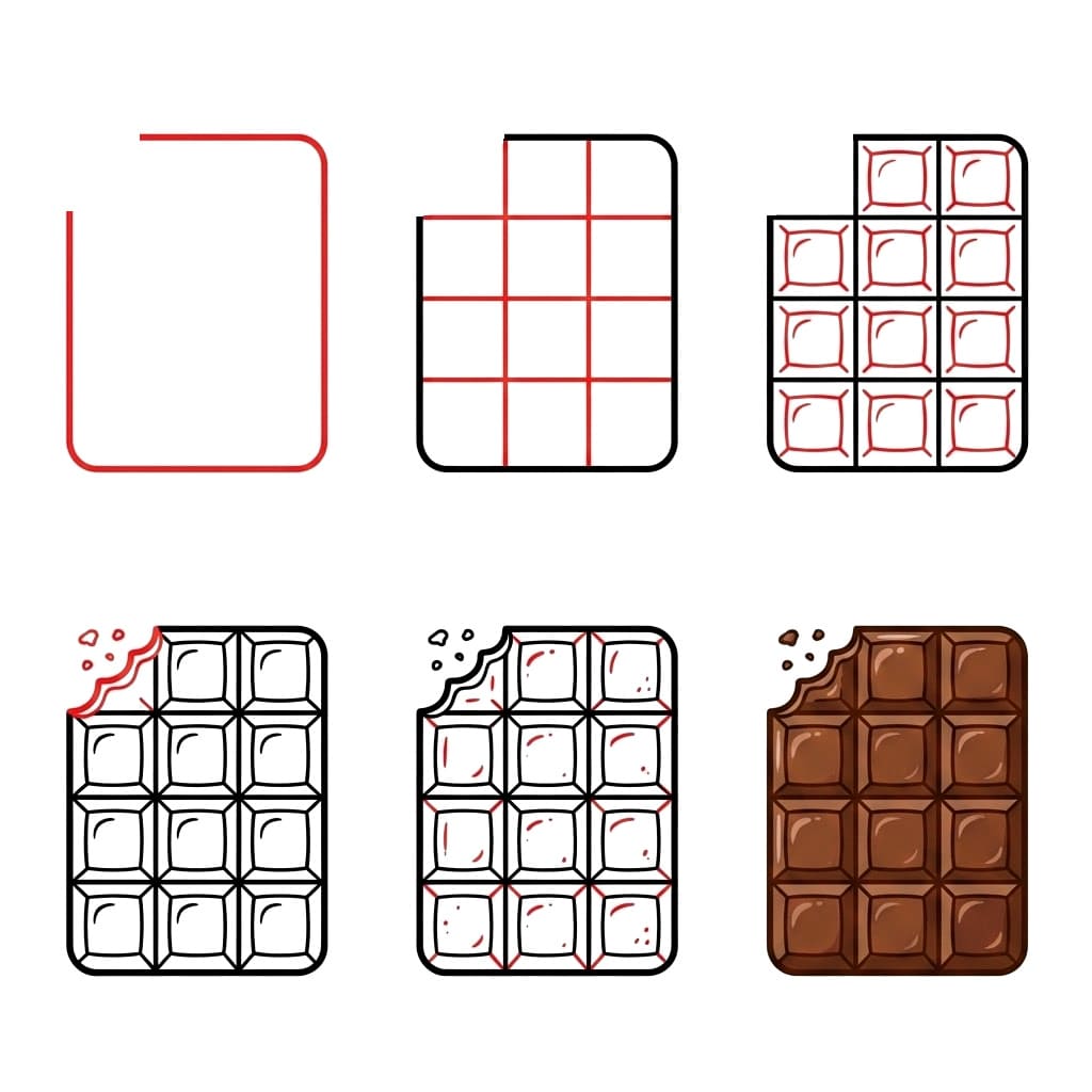 Chocolate Square Drawing Ideas