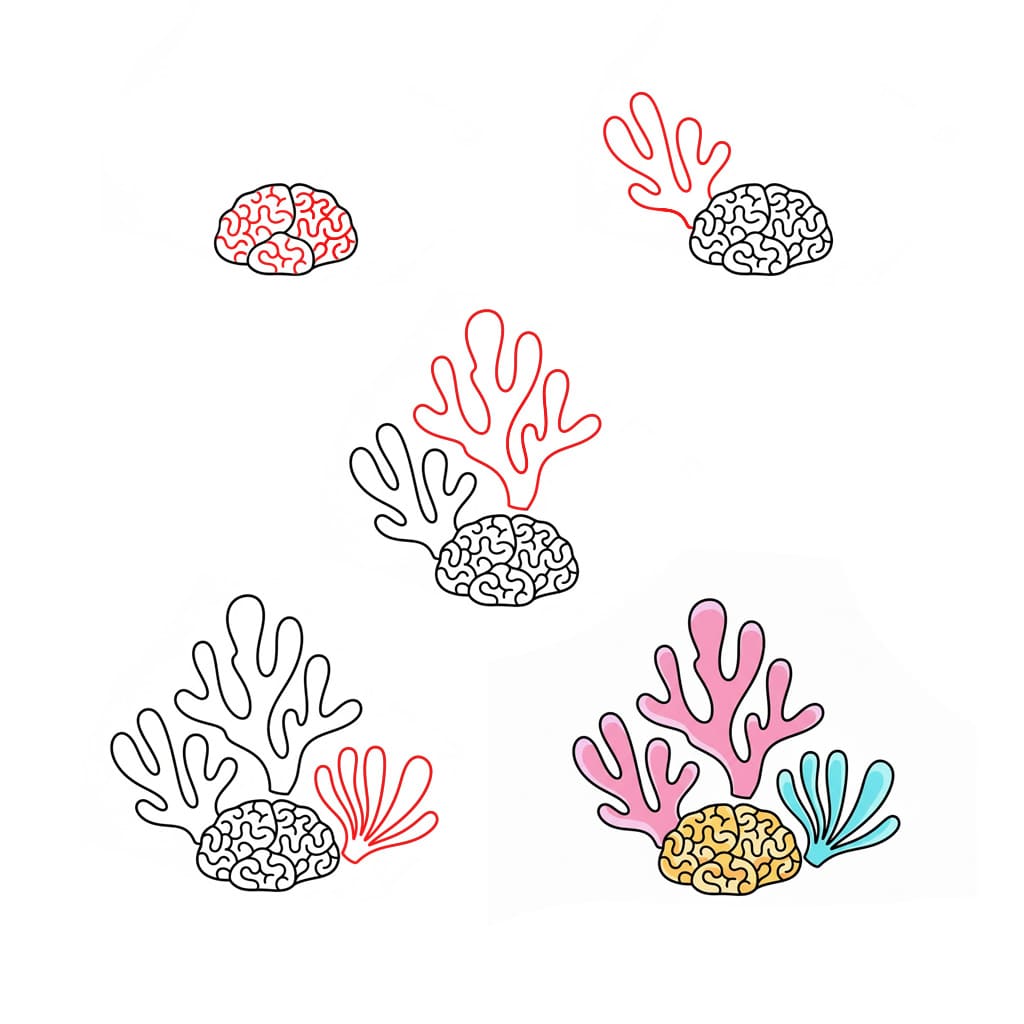 Coral easy Drawing Ideas