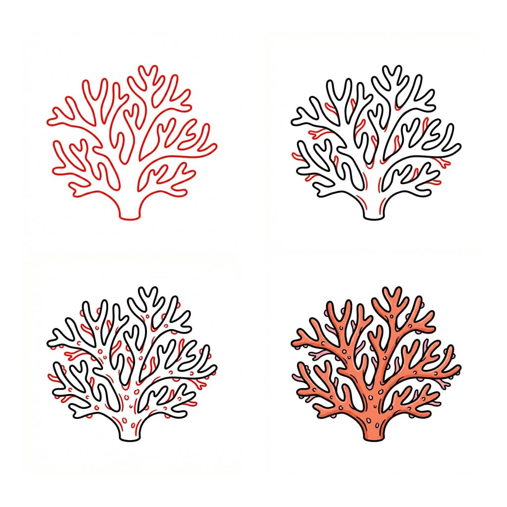 Coral simple image Drawing Ideas