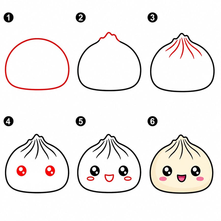 How to draw Cute Dumpling
