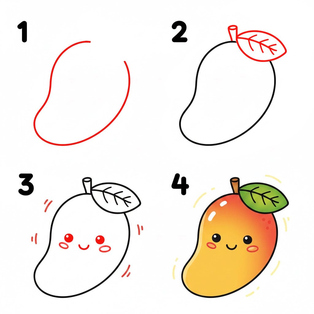 Cute Mango Drawing Ideas