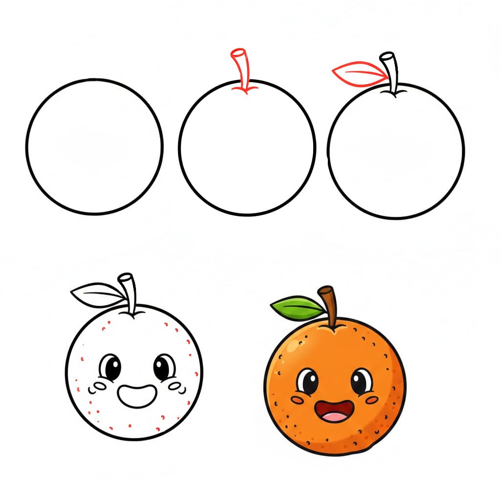 Cute Orange Drawing Ideas