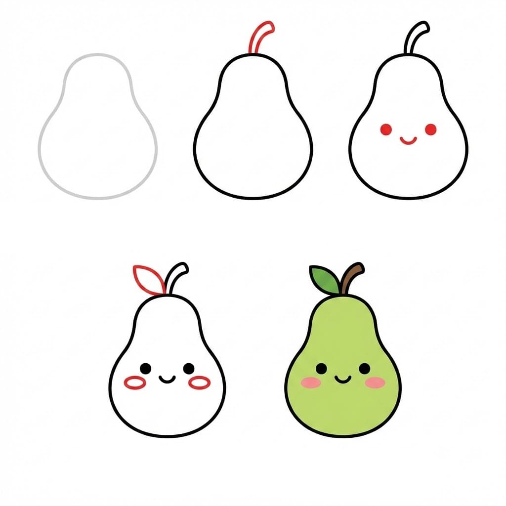 Cute pear Drawing Ideas