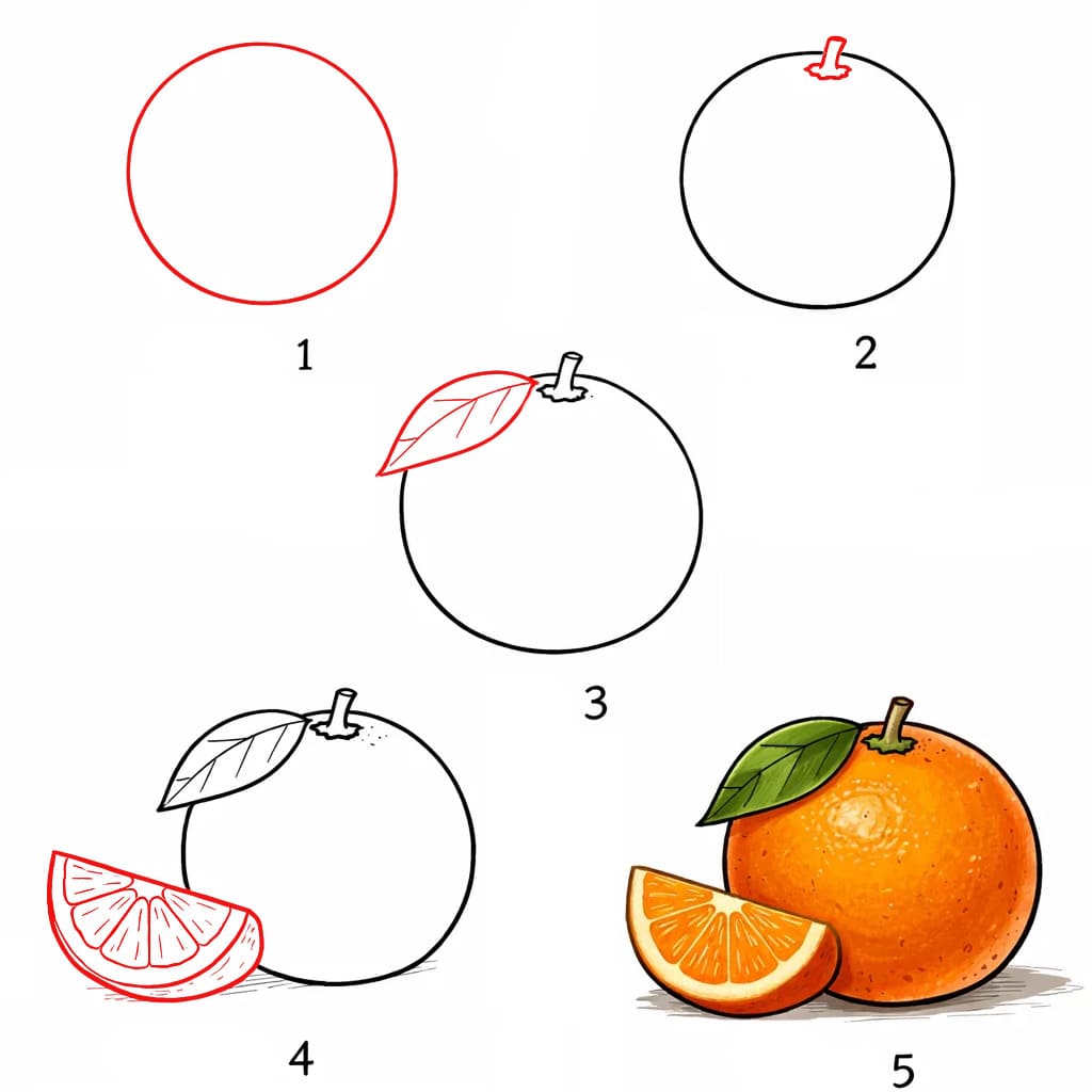 Delicious Orange Drawing Ideas