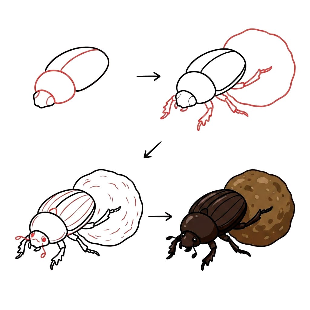 Dung Beetle Free Drawing Ideas