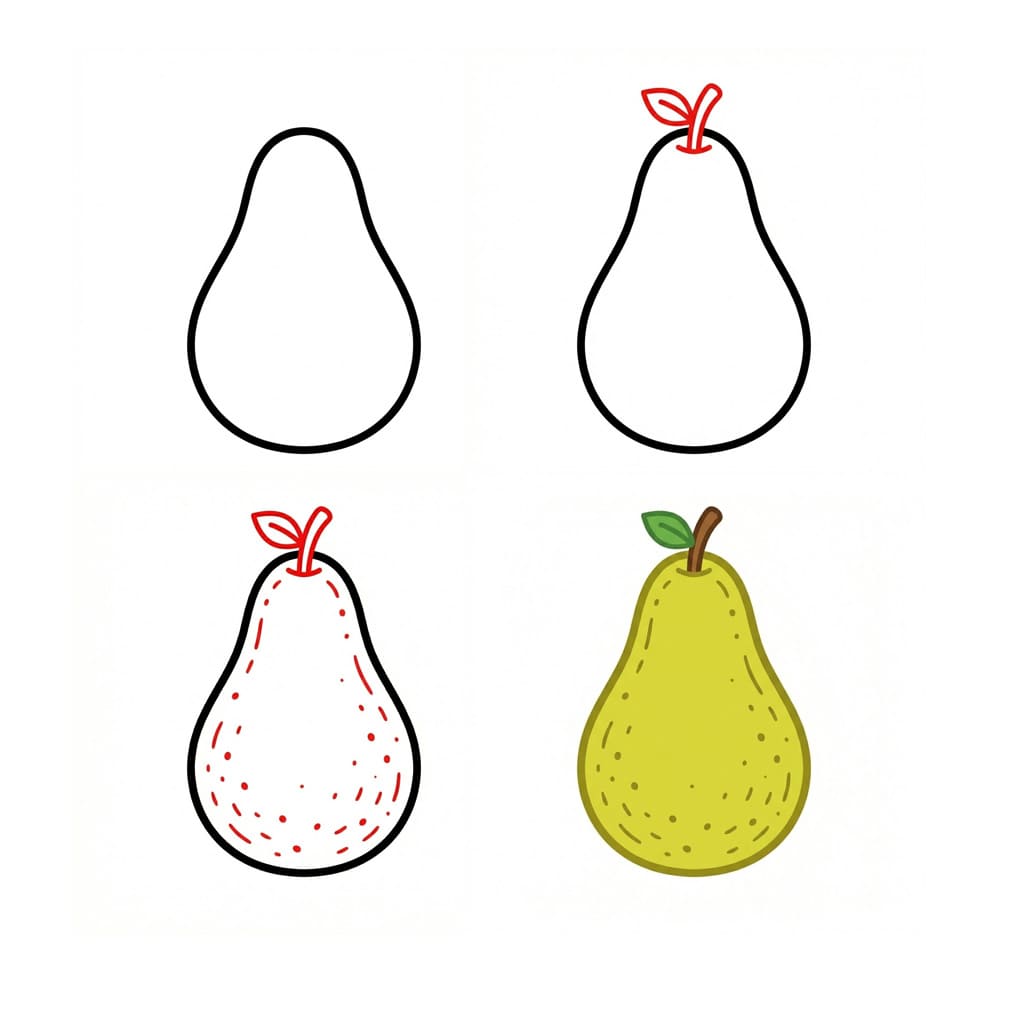 Easy Pear Drawing Ideas