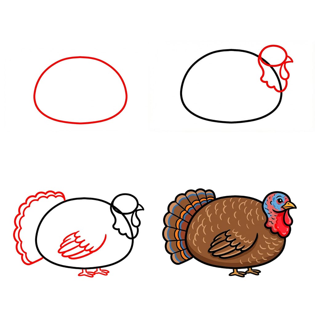 Fatty turkey Drawing Ideas