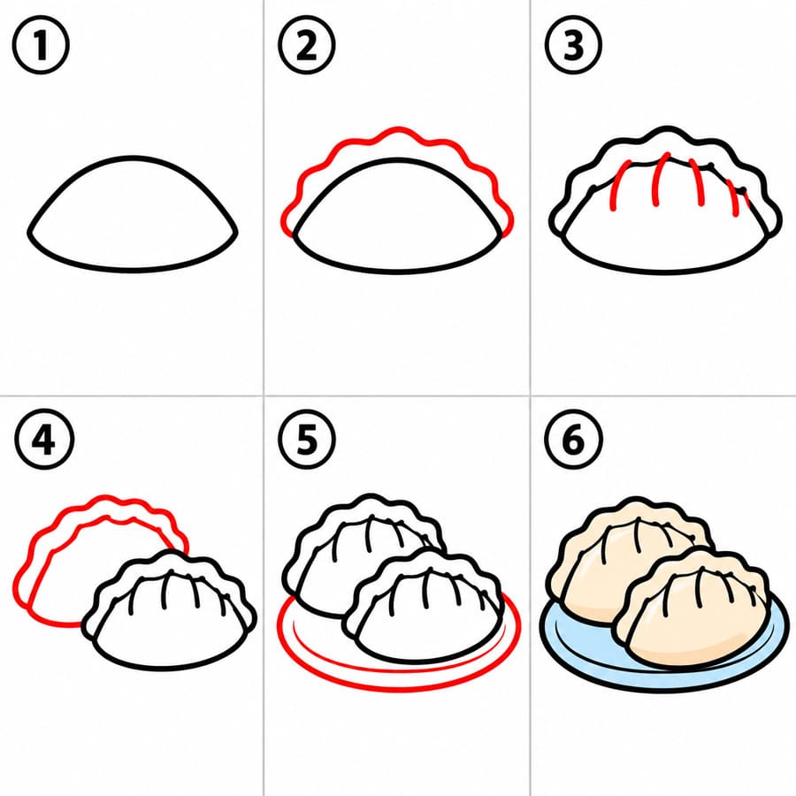 How to draw Folded Dumpling