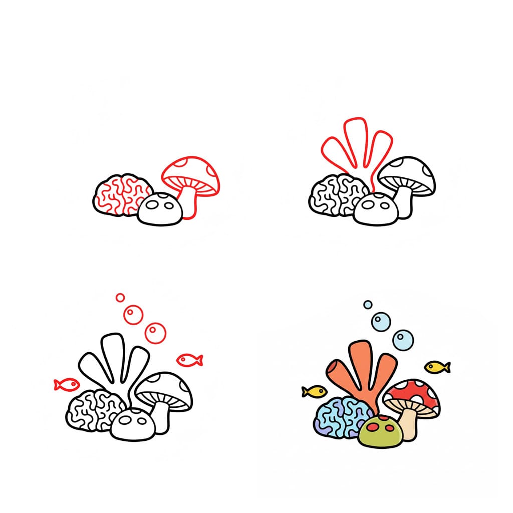 Free Coral Image Drawing Ideas