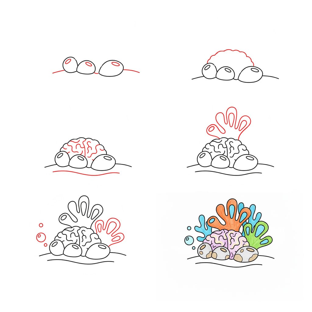 Free Coral Drawing Ideas