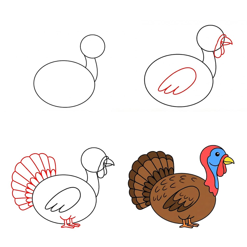Free printable turkey Drawing Ideas