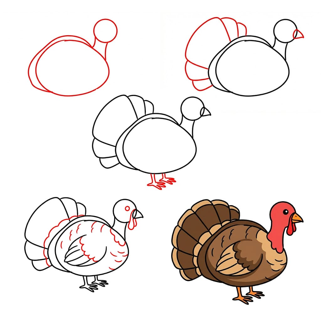 Free range turkey Drawing Ideas