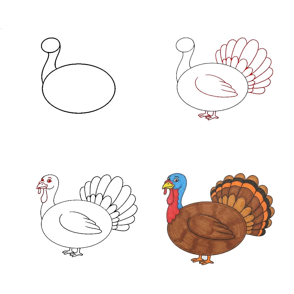 Friendly Turkey Drawing Ideas